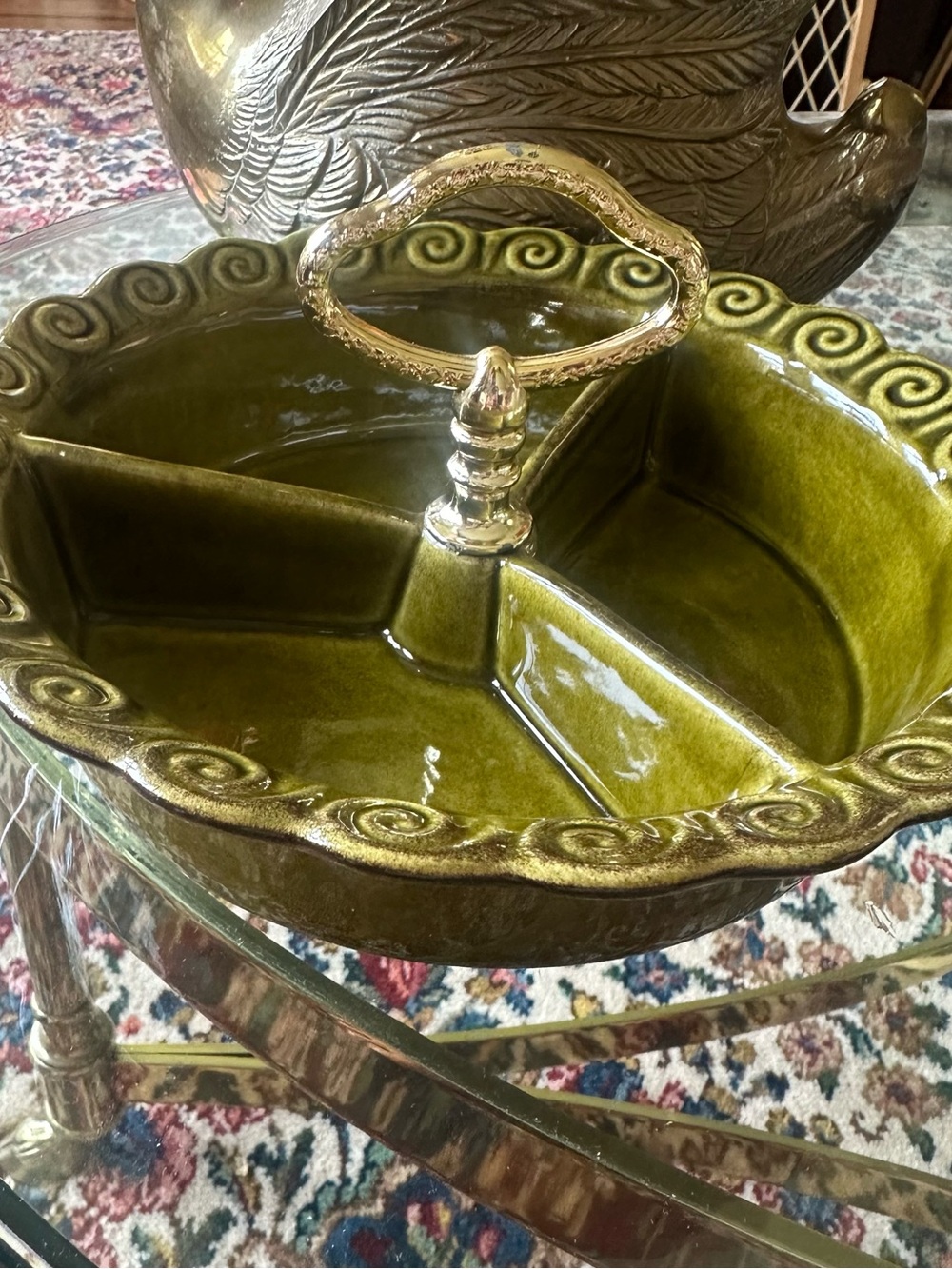 California Pottery Vintage Divided Dish - Picture 2 of 7